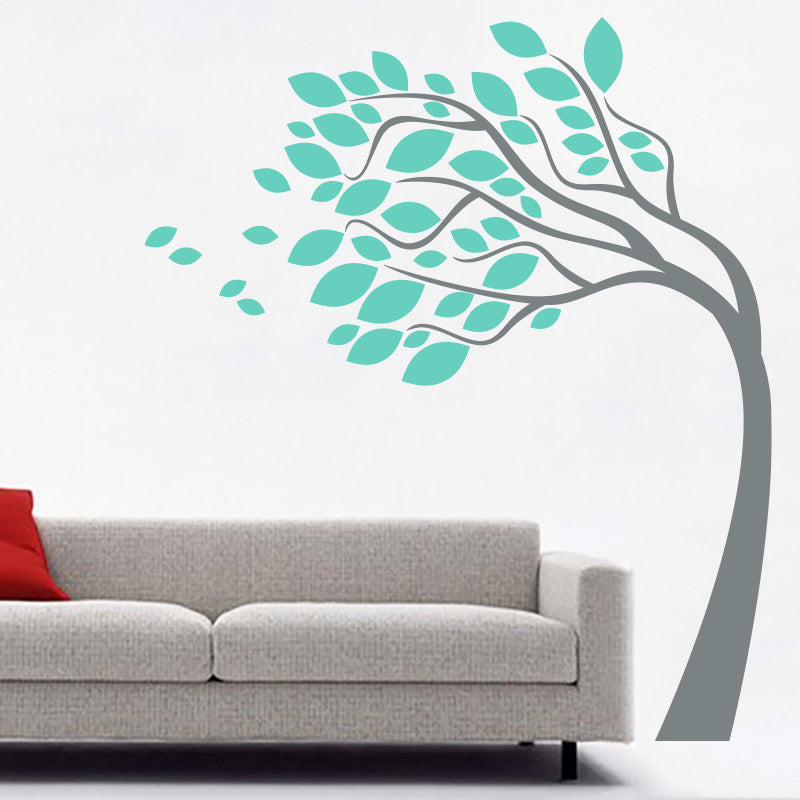 Leaning Tree in The Wind - Wall Decals Stickers - Wall-Decals - Decall.ca