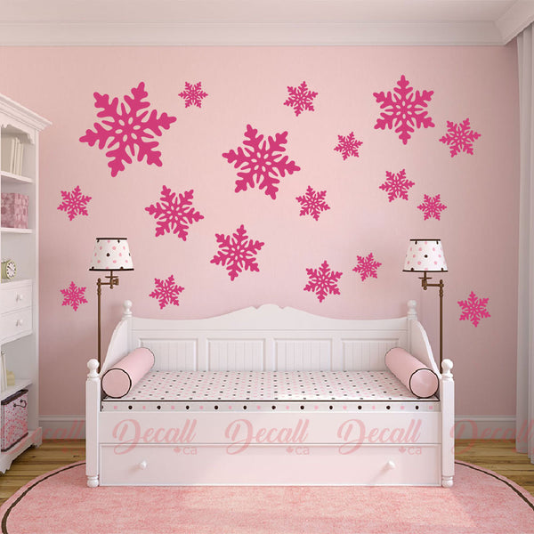 Snowflakes Winter Merry Christmas Holiday Wall Decals A595