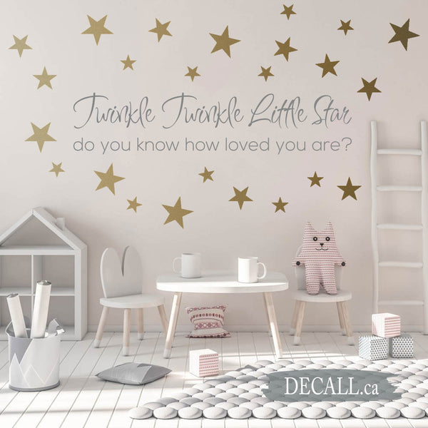 Twinkle Twinkle Little Star Do You Know How Loved You Are - Nursery Wall Decal D111