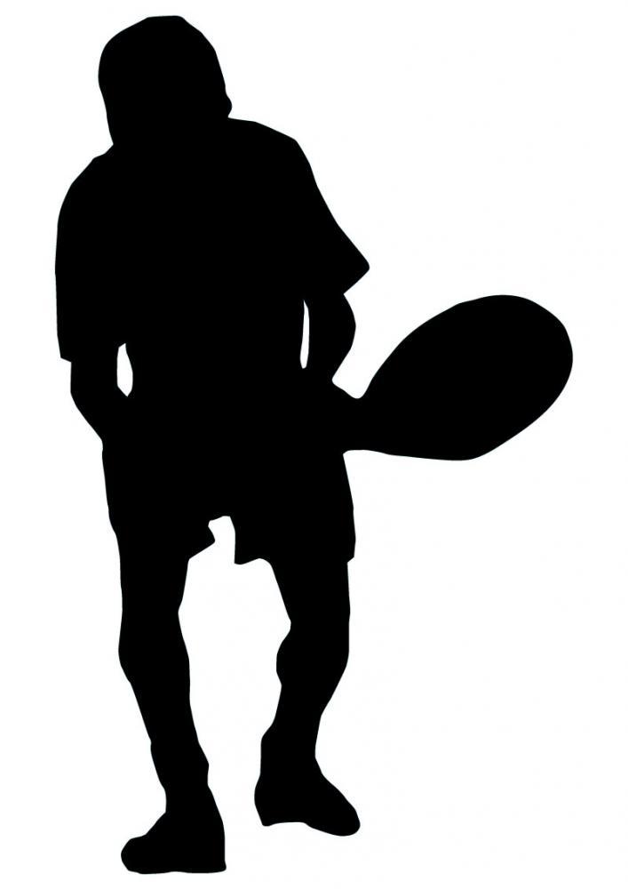 Tennis Player Silhouette Sports Wall Decal