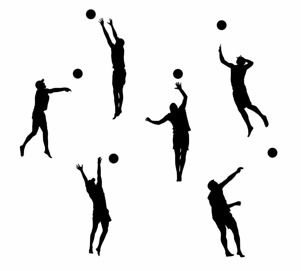 Beach Volleyball Silhouettes Sports Wall Decals