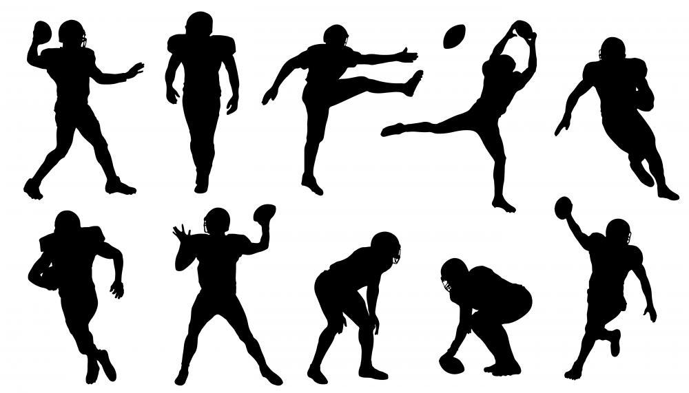Football Silhouettes Sports Wall Decals