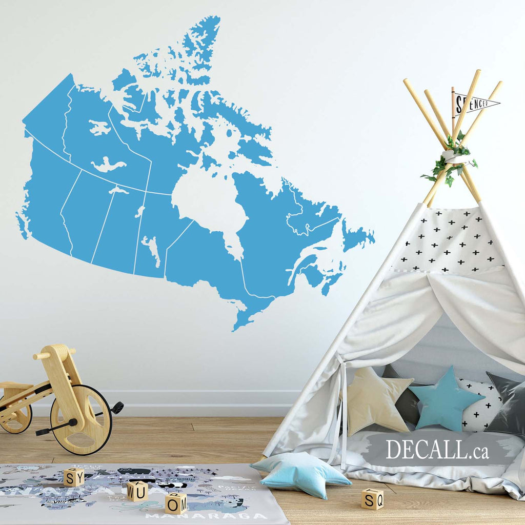 Canada Map with Provinces - Map of Canada - Removable Wall Decal