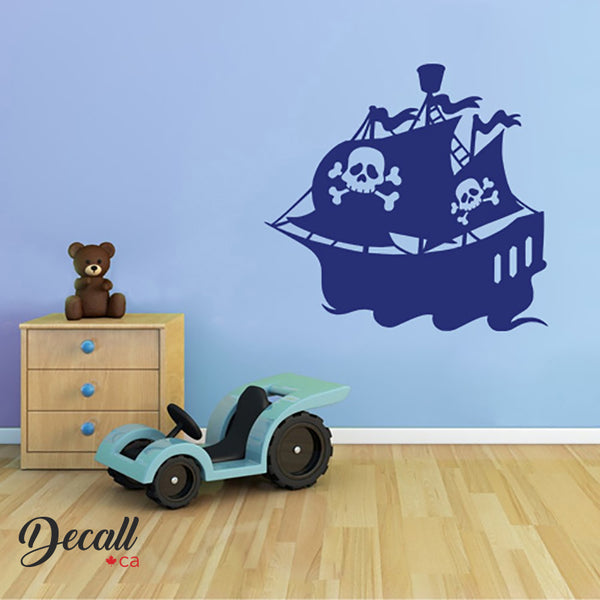 Cartoon Pirate Ship Boys Wall Decal