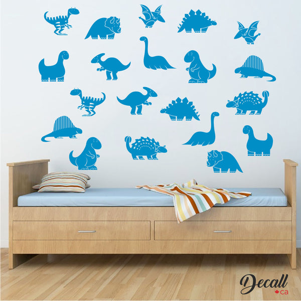 Cute Cartoon Dinosaurs Wall Decal Set D069