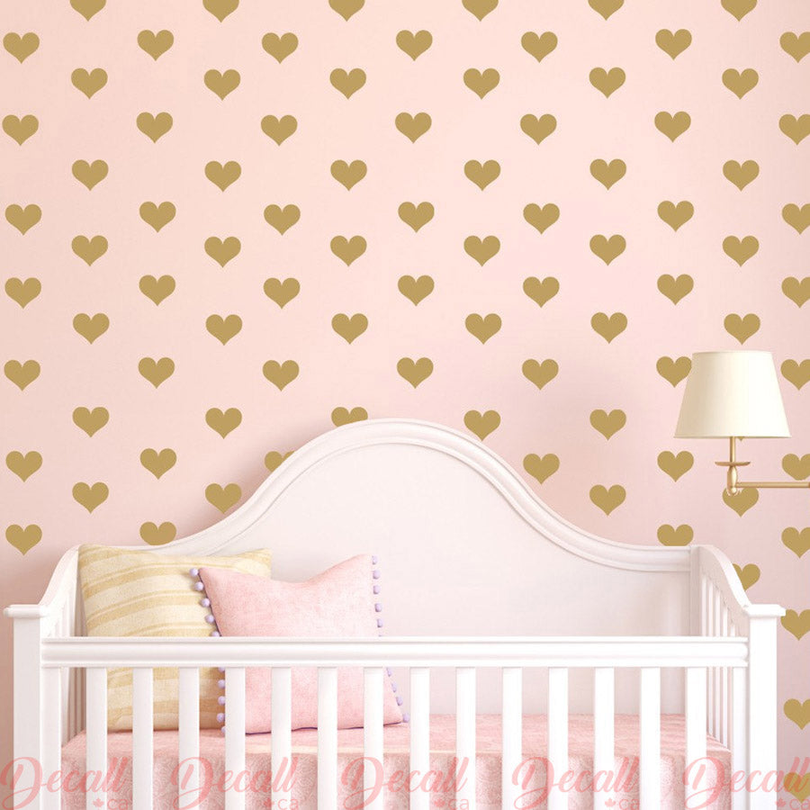 Hearts Removable Wall Decals Vinyl Stickers - Wall-Decals - Decall.ca