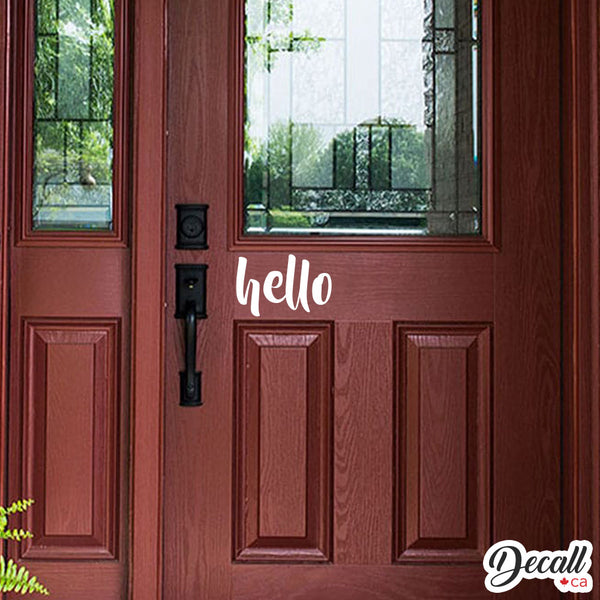 Hello Door Decal - Hello Decal - Vinyl Decal - Hello Wall Decal - Wall-Decals - Decall.ca