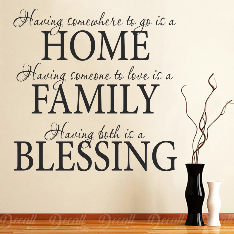 Home Family Blessing - Wall Quote Lettering - Wall-Decals - Decall.ca
