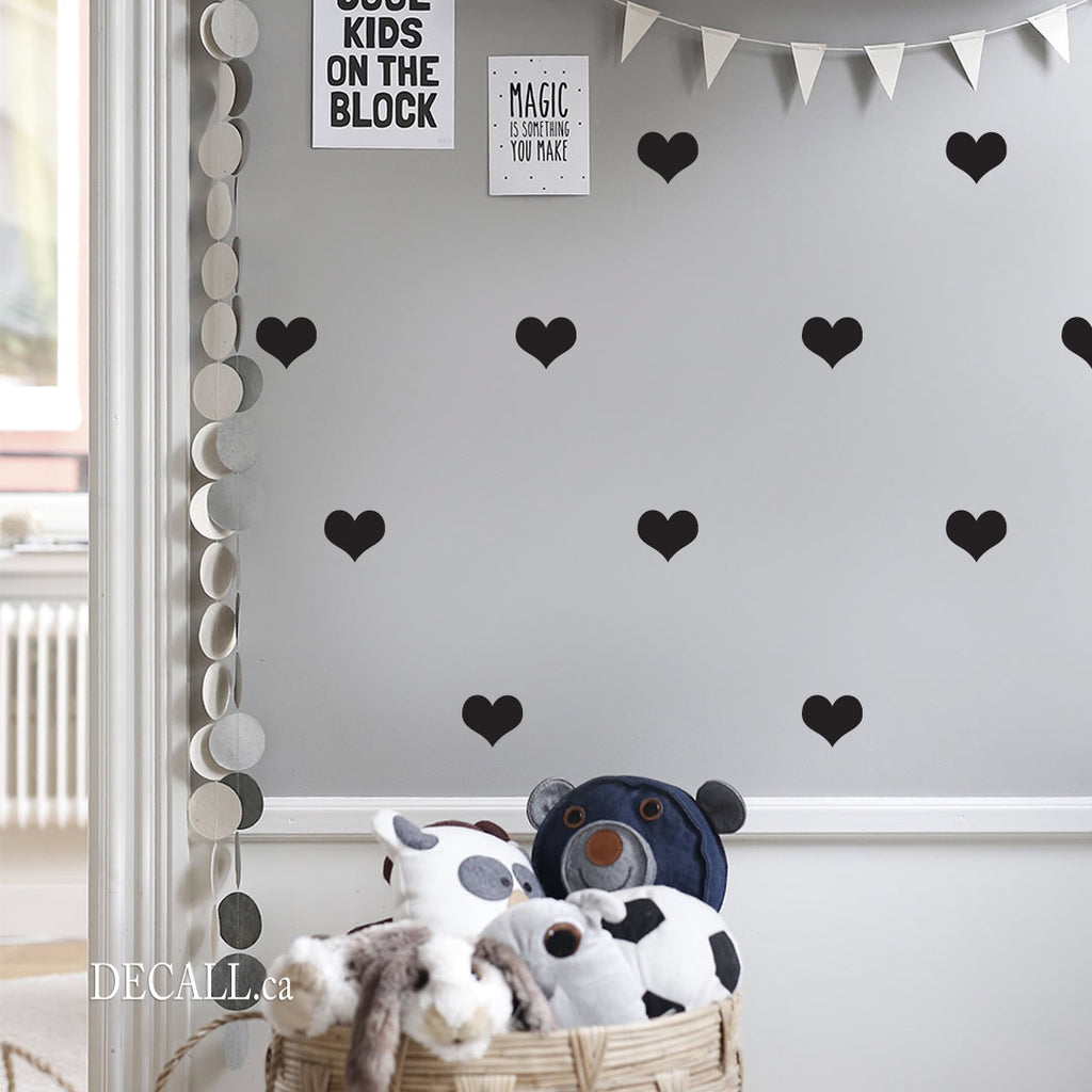 Love Hearts Wall Decals - Removable Vinyl Wall Stickers D084