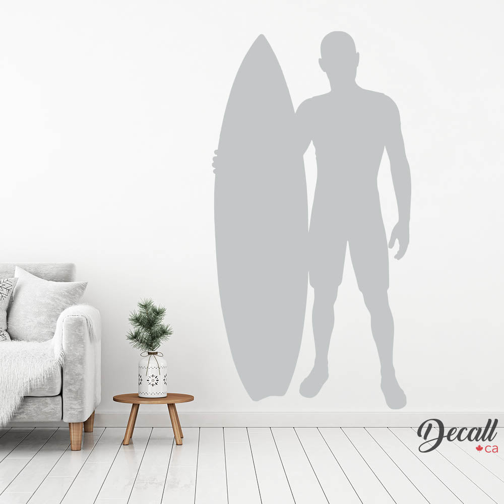 Man With Surfboard Sports Wall Decal