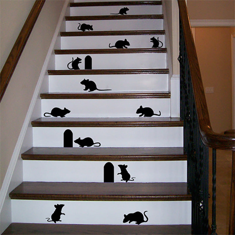 Mice Decals - Mouse Silhouette Stickers - Set of 12 - Halloween Decorations - Wall-Decals - Decall.ca