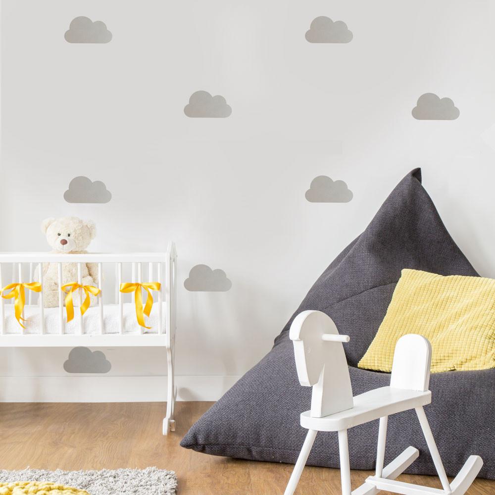 Nursery Clouds Wall Pattern Vinyl Wall Decals - Wall-Decals - Decall.ca