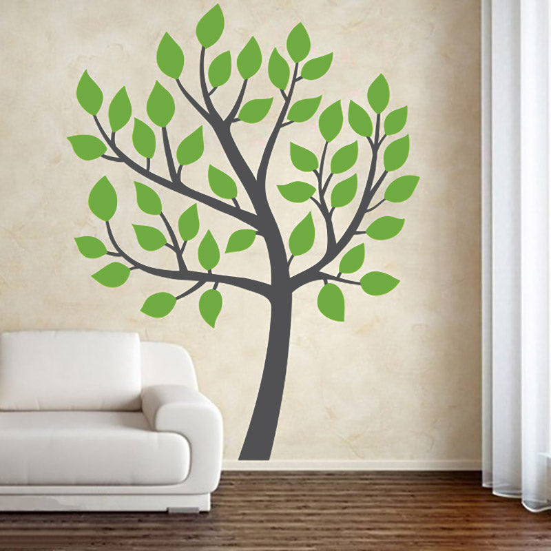 Pretty Tree With Leaves - Wall Decals Stickers - Wall-Decals - Decall.ca