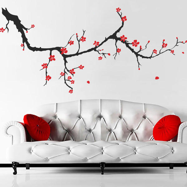 Spring Cherry Blossom Branch - Wall Decals Stickers - Wall-Decals - Decall.ca