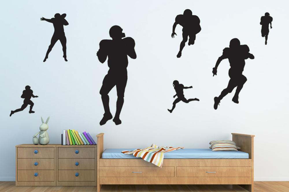 Assorted Football Player Silhouettes Sports Wall Decals