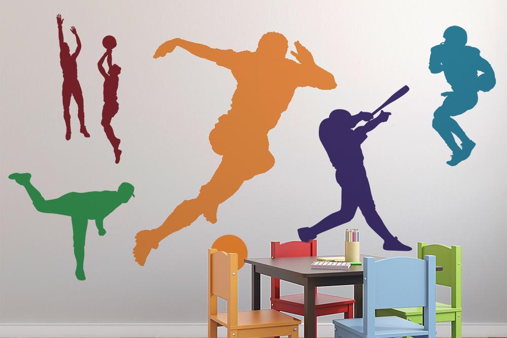 Colorful Assorted Sports Silhouettes Sports Wall Decals