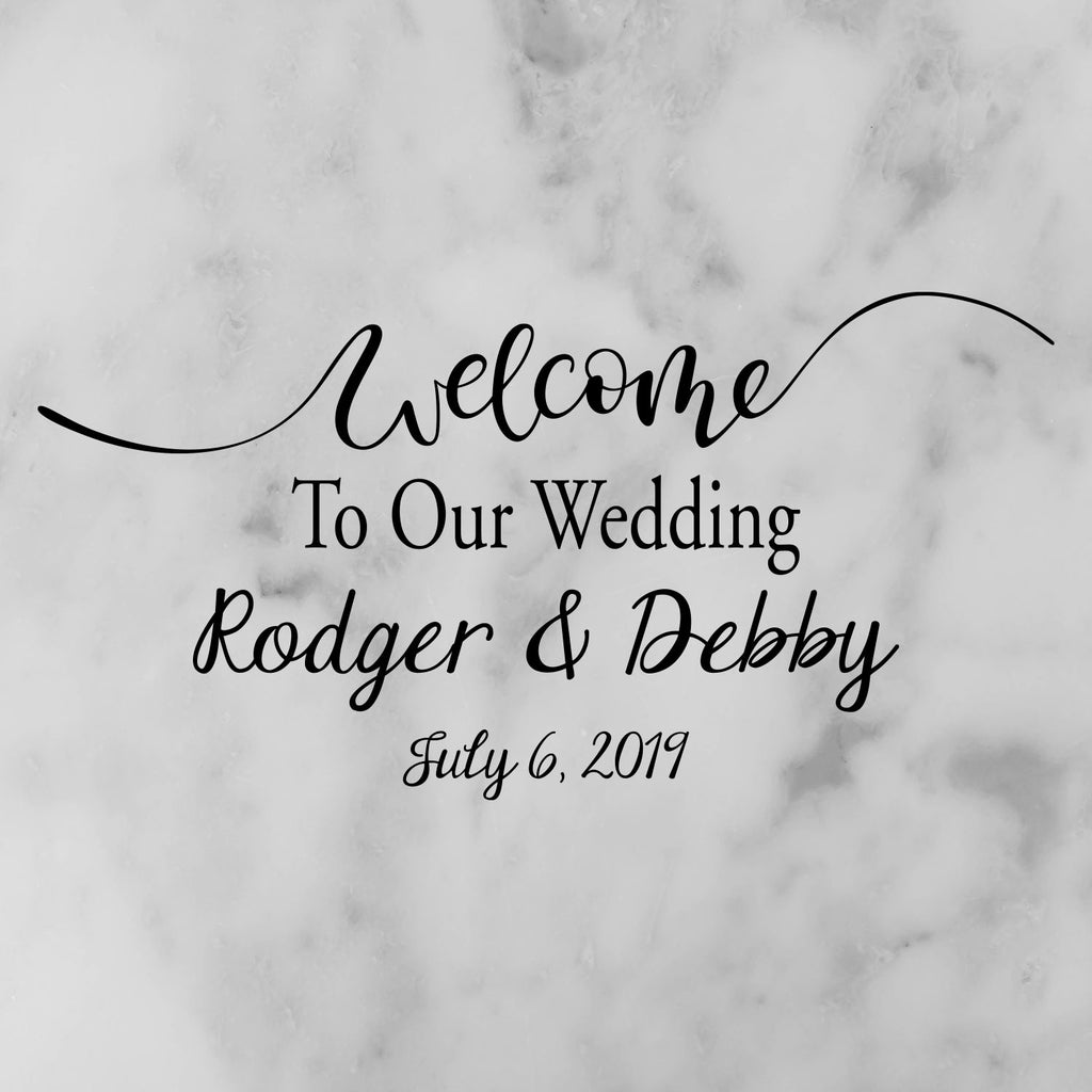 Personalized Names Wedding Wall Decal - Removable Custom Wedding Floor Decal