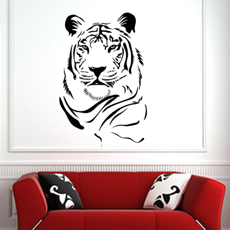 White Tiger Head - Wall Decal Sticker Graphic - Wall-Decals - Decall.ca