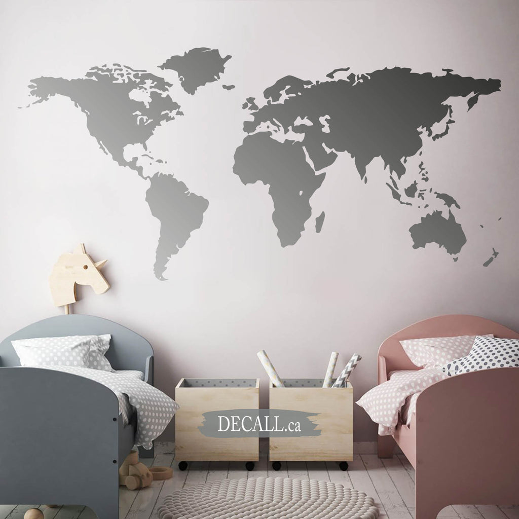 World Map Wall Decal A160