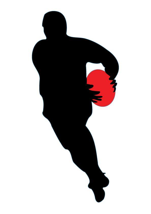 Running Rugby Silhouette Sports Wall Decal