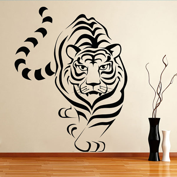 White Tiger Walking - Wall Decal Sticker Graphic - Wall-Decals - Decall.ca